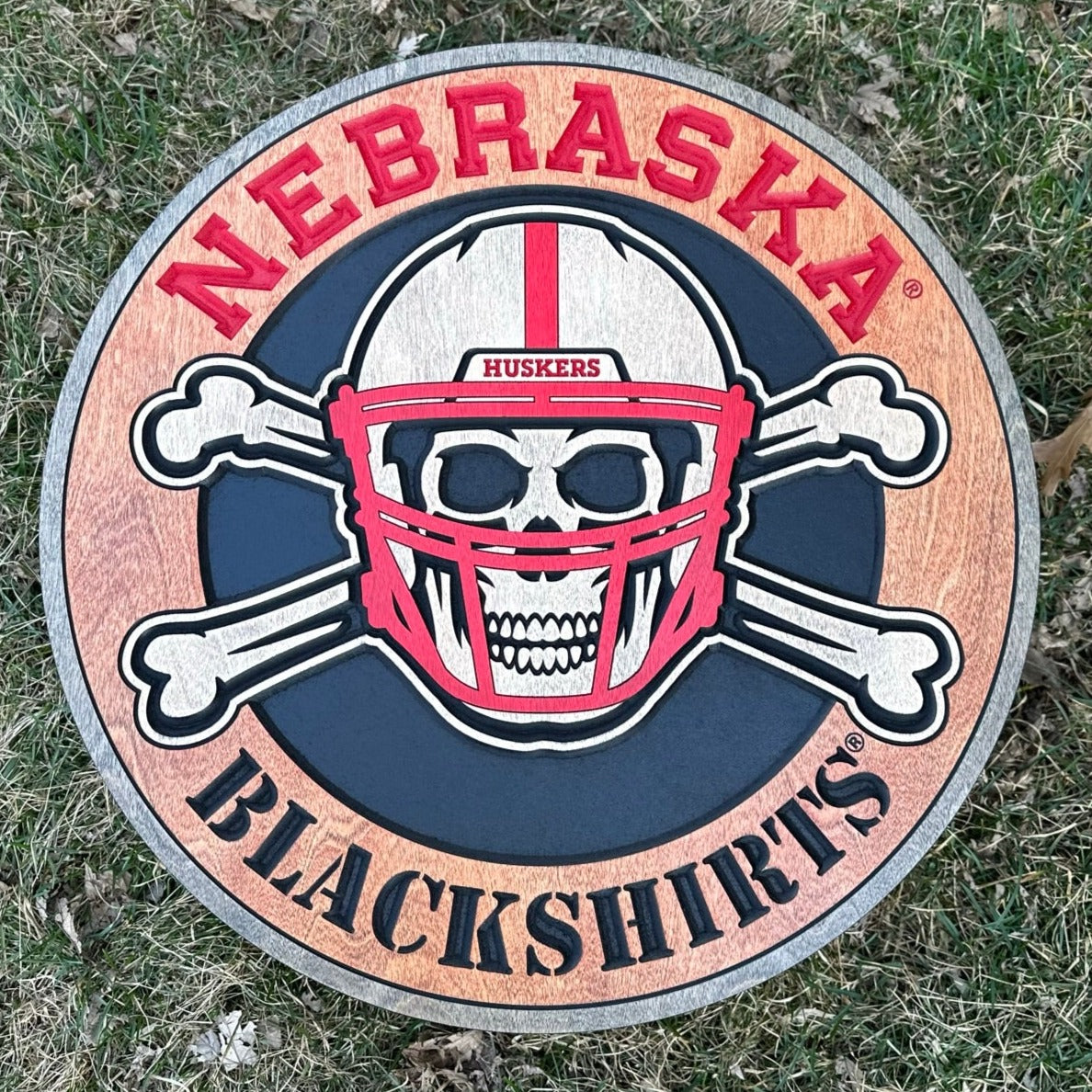 Nebraska Blackshirts Wood Sign