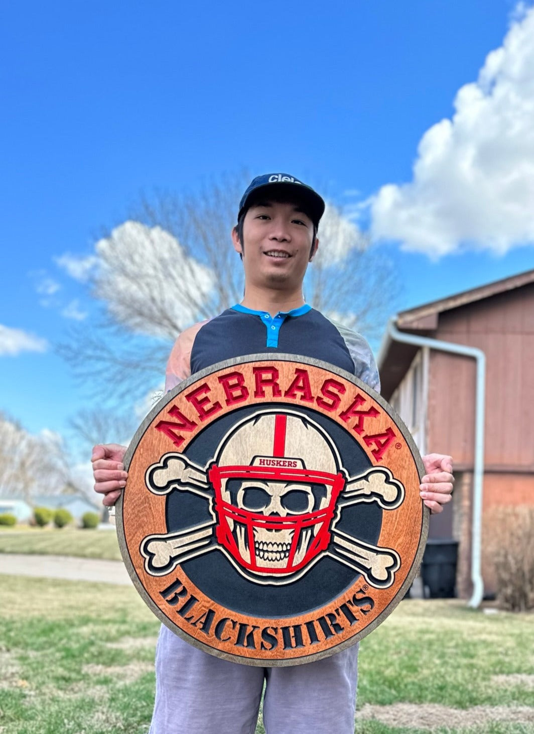 Nebraska Blackshirts Wood Sign