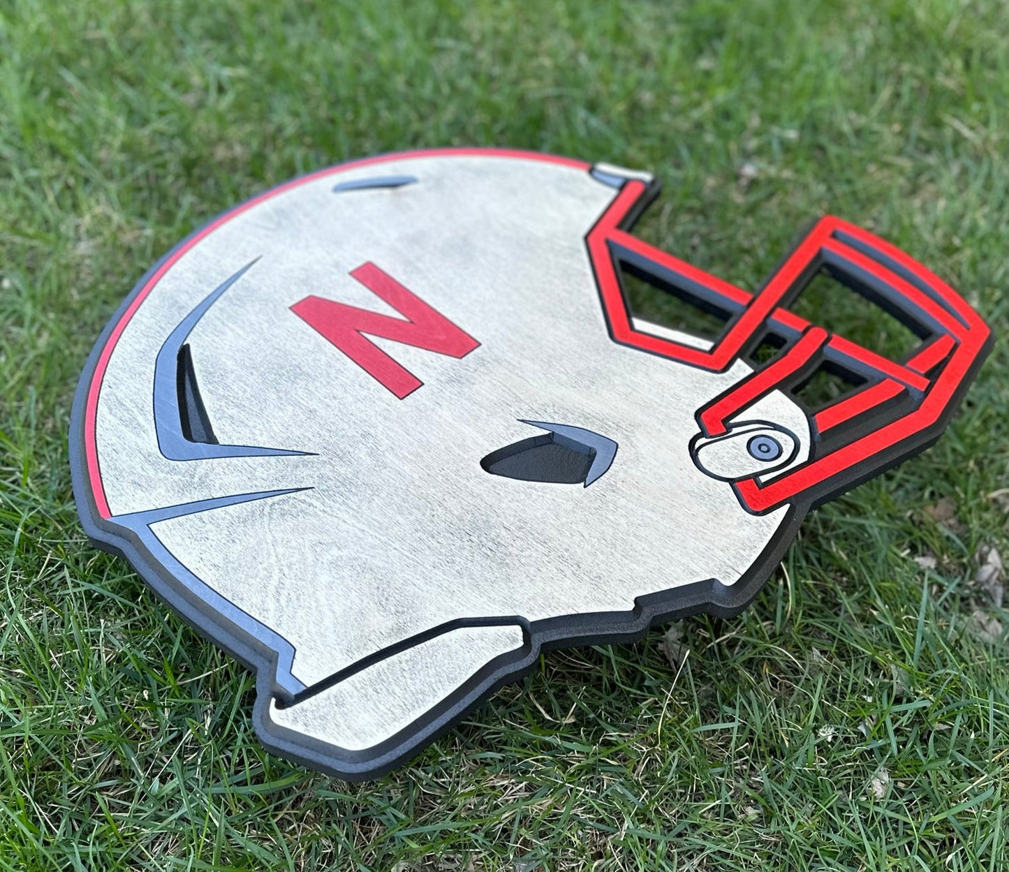 Nebraska Cornhuskers Helmet Wood Sign