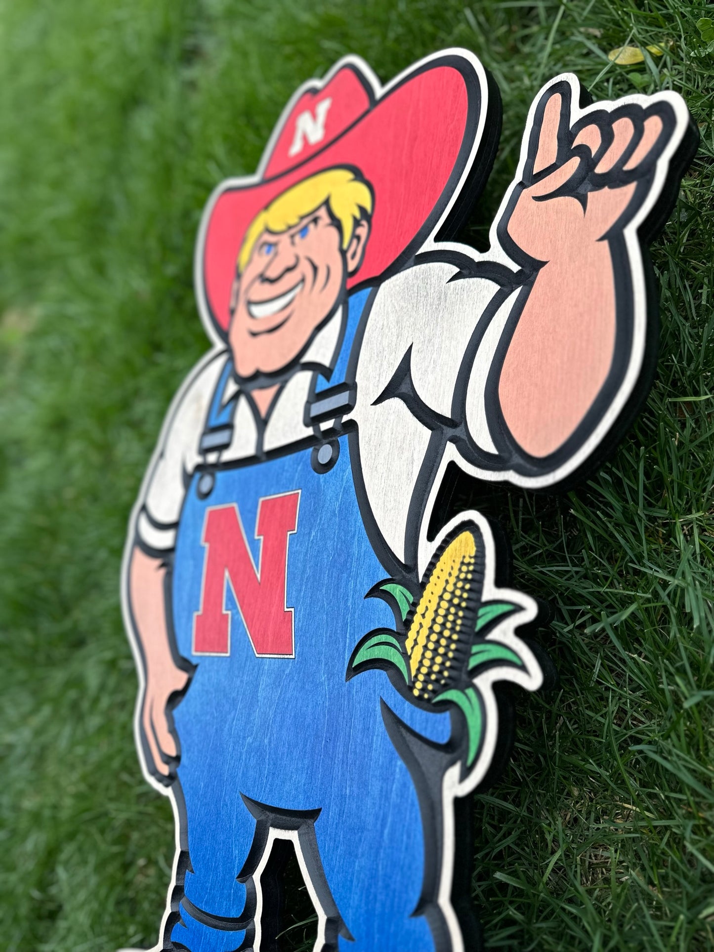 Nebraska Cornhusker Herbie Husker Wood Sign