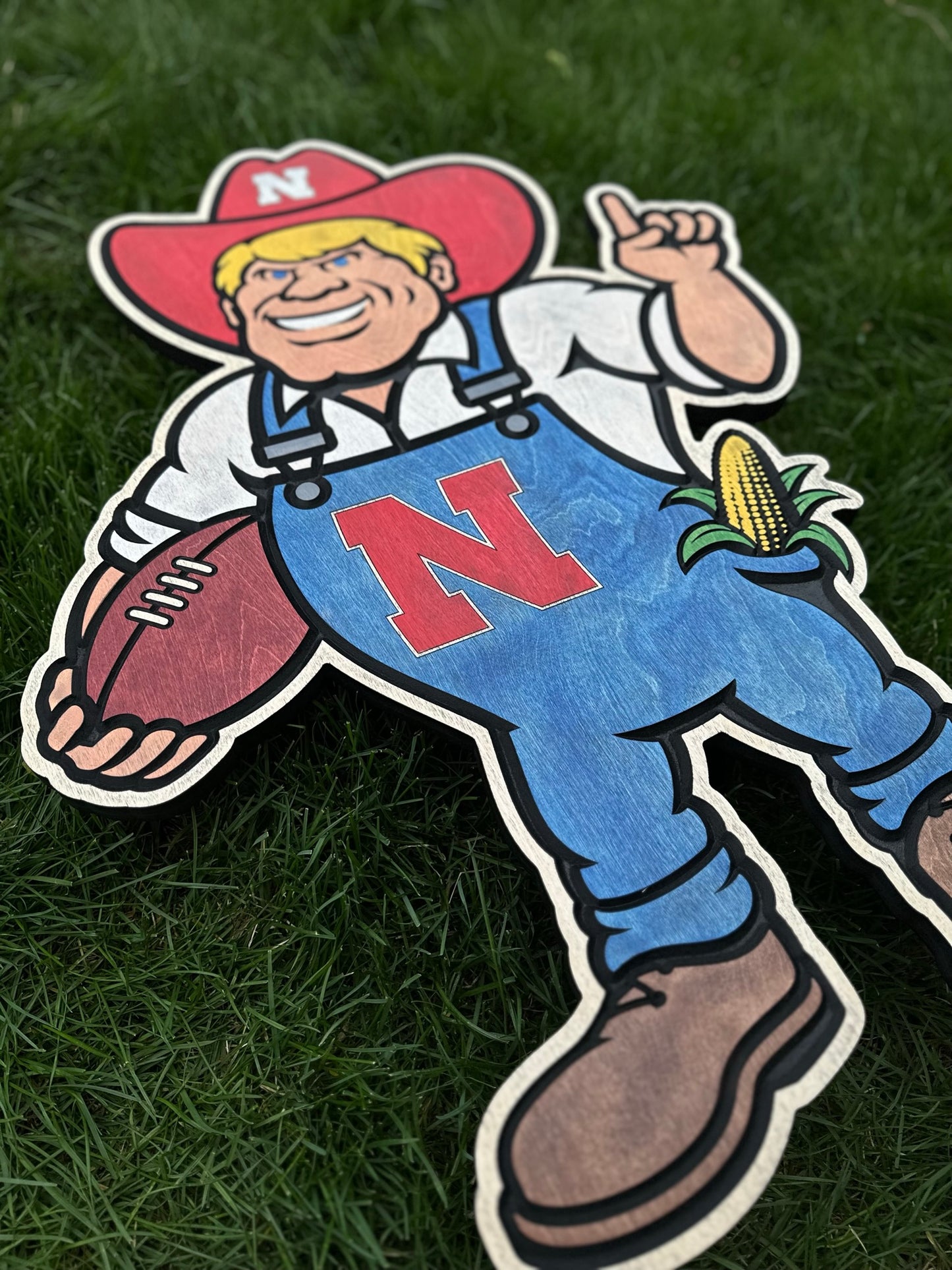 Nebraska Cornhuskers Herbie Huskers Wood Sign