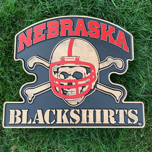 Nebraska Blackshirts Wood Sign