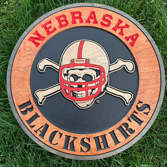 Nebraska Blackshirts Wood Sign