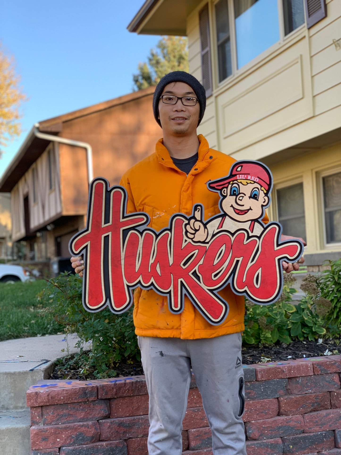 Nebraska Cornhuskers LIL Red Huskers Wood Wall Sign